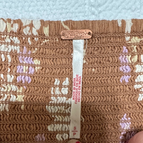 Free People Brown Floral Cap Sleeve Blouse - Picture 5 of 6